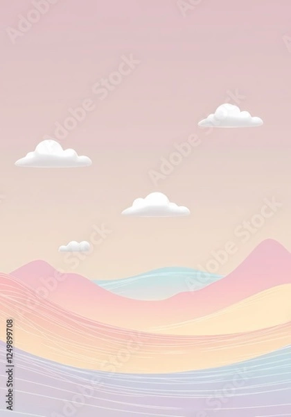 Fototapeta vector illustration of a summer landscape