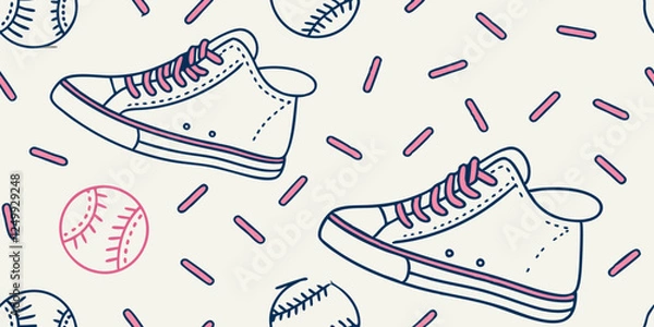 Fototapeta seamless pattern with shoes
