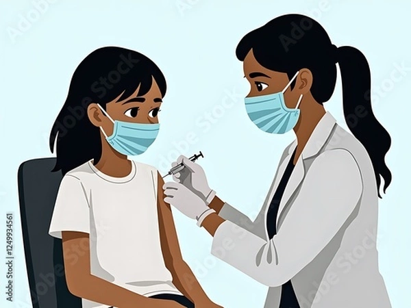 Obraz Healthcare Professional Giving Vaccine to a Child – Immunization Concept