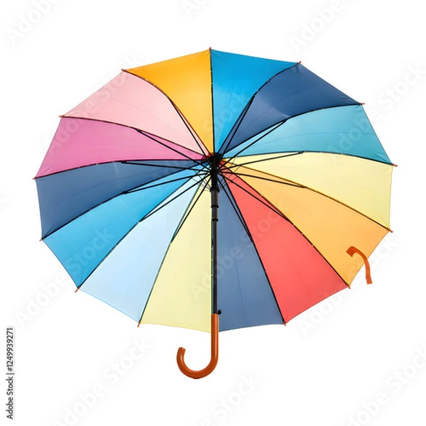 Fototapeta Rainbow Umbrella Isolated on Transparent Background