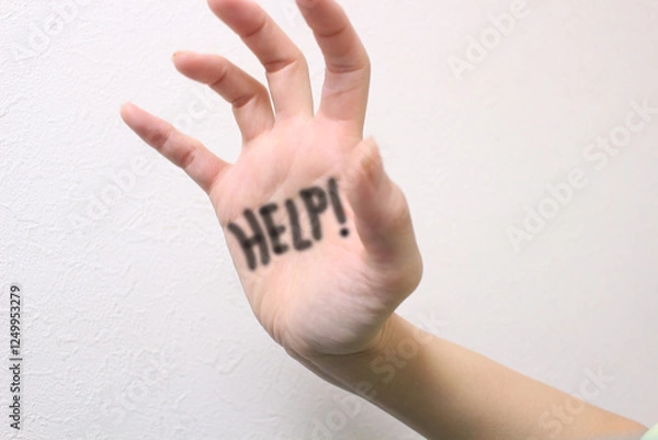 Fototapeta 助けてと訴えるてのひら