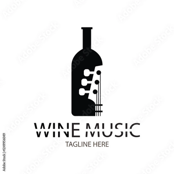 Fototapeta wine music logo design vector