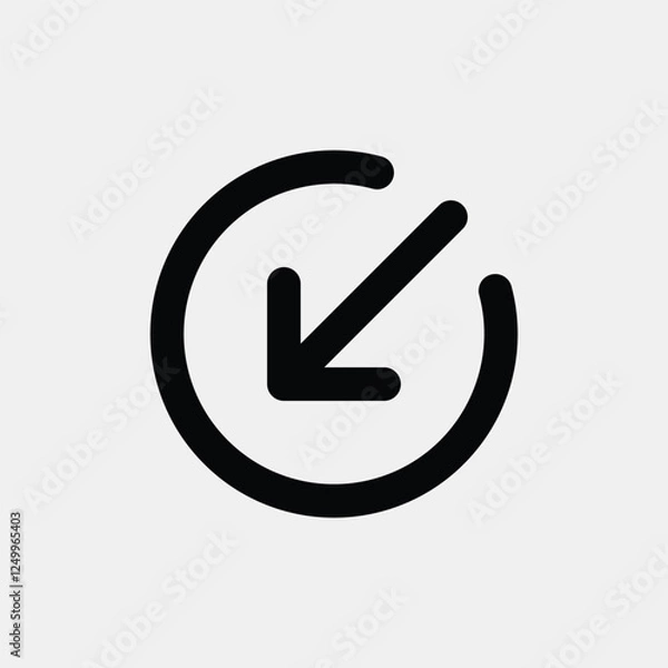 Fototapeta Bold Down Right Block Arrow Symbol