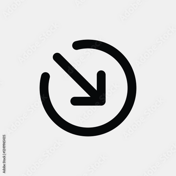 Fototapeta Bold Left Block Arrow Symbol