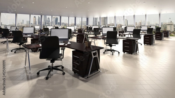 Obraz Großraumbüro Büro mit Aussicht