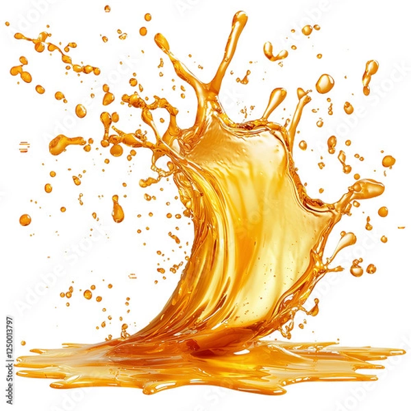 Fototapeta Dynamic Oil Splash Abstract Fluid Art and Texture for Creative Design and Modern Art, isolated on transparent background png 