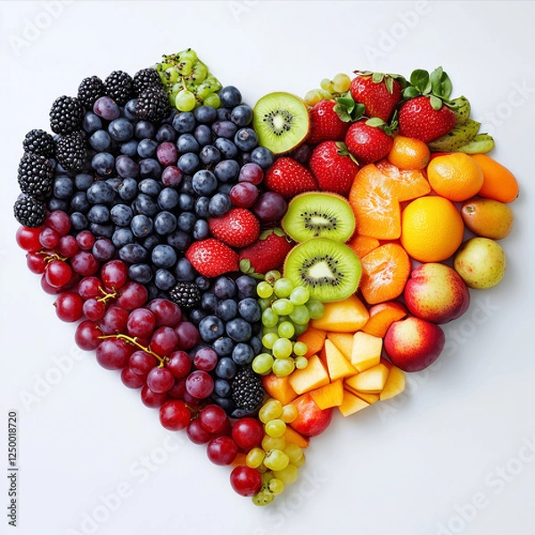 Obraz Assorted fruit shaped like a heart
