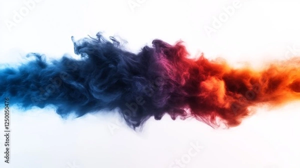 Fototapeta Abstract Colorful Smoke Cloud Formation: A Vivid Display of Blue, Purple, and Orange Hues