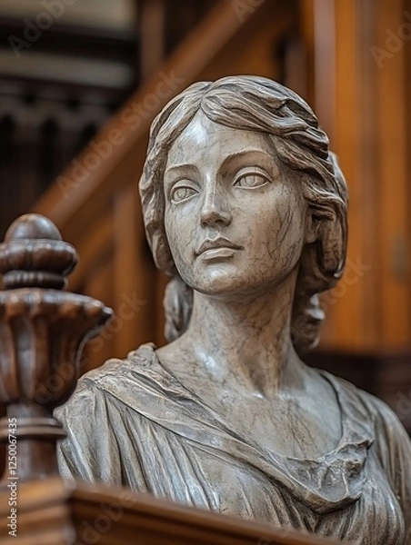 Fototapeta Close Up of an Elegant Historical Statue with Detailed Features : Generative AI