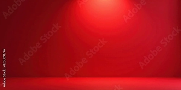Fototapeta Illuminated Crimson Room A Simple, Clean, and Bold Red Background for Design Projects