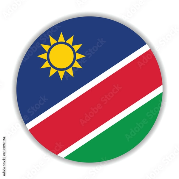 Obraz Namibia flag. Namibia circle flag logo icon computer vector illustration design