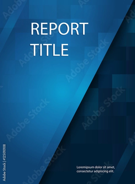 Obraz Abstract smooth blue report cover template design.