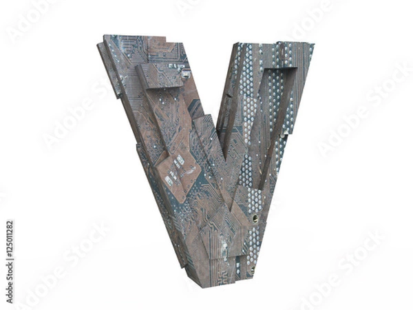 Fototapeta Hi-Tech Letter V in 3D