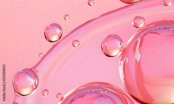 Fototapeta Luxurious Skin Serum in Pink Backdrop:A Captivating Cosmetic Showcase