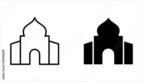 Fototapeta mosque icon set. mosque vector icon flat design. Symbol of a masjid sign on white background