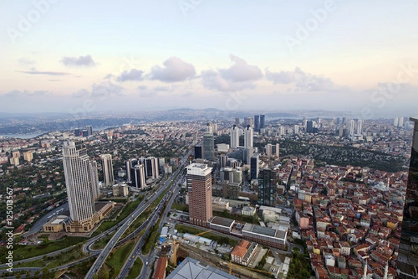 Fototapeta Aerial panoramic view of the Istanbul