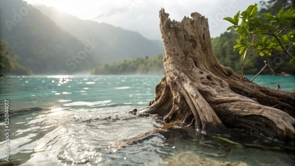 Fototapeta Cervical Spine: Nature's Embrace -  Stunning Conceptual Photography of Vertebrae and Flowing Water