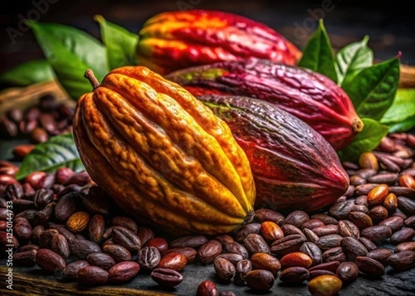 Obraz Cacao Fruit & Chocolate Portrait Photography: Rich, Dark, and Delicious Images