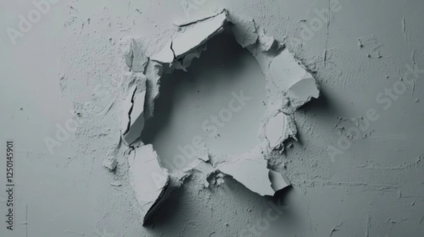 Obraz Abstract Gray Textured Background with Hole.