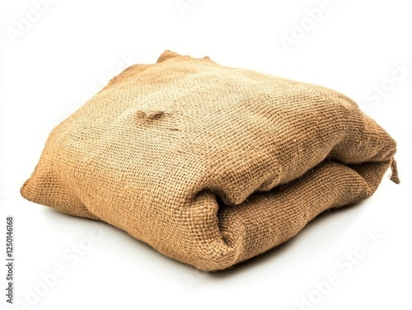 Obraz Rustic Burlap Sack, Folded, Textured Fabric.
