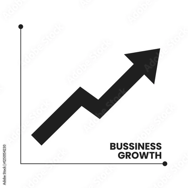 Obraz Growing business red arrow on white, Profit red arrow, Vector illustration.Business concept, growing chart. Concept of sales symbol icon with arrow moving up. Economic Arrow With Growing Trend.