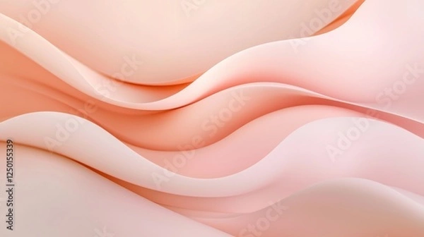 Fototapeta Abstract Peachy Waves: A Serene Digital Art Piece