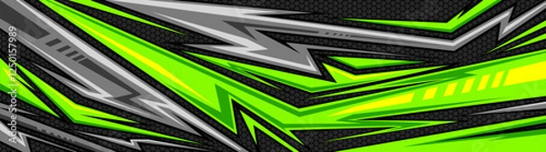 Fototapeta Abstract Car decal design vector. Graphic abstract stripe racing background kit designs for wrap vehicle, race car, rally, adventure and livery.