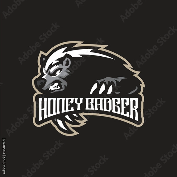 Obraz Badger mascot logo design vector with modern illustration concept style for badge, emblem and t shirt printing. Honey badger illustration for sport team.