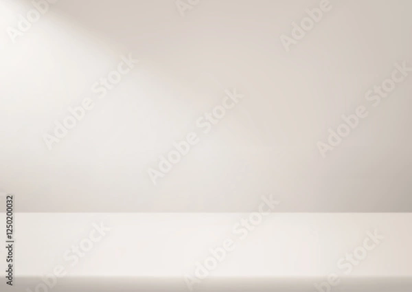Obraz Empty beige studio background. Space for selling products on the website. Background vector 3d with podium. Vector illustration.
