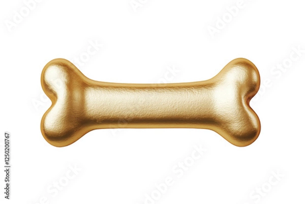 Fototapeta A realistic golden bone toy designed for dogs, showcasing a shiny and durable surface ideal for playful pets.