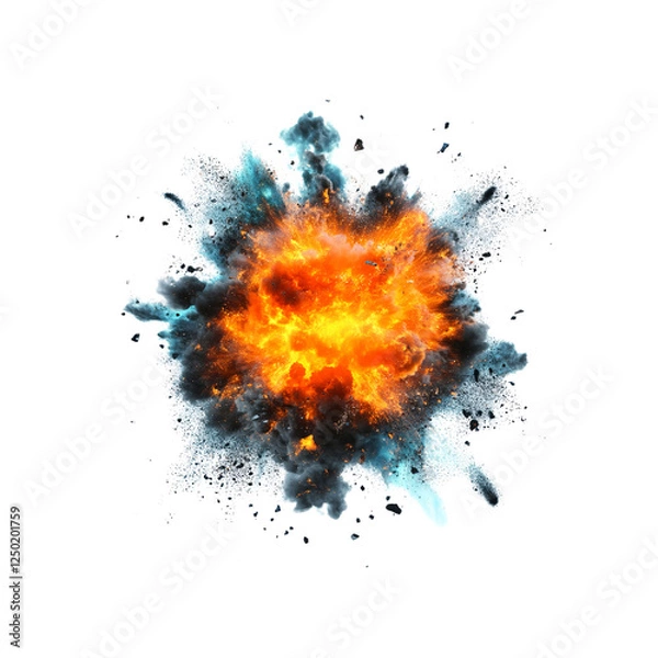 Fototapeta Fiery Explosion with Cold Blast - Abstract Fire and Ice Burst