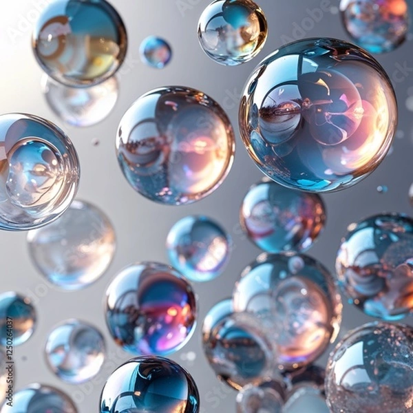 Fototapeta abstract background with colorful bubbles