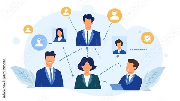 Fototapeta Organization Chart Hierarchy Vector Icon: Enterprise Management and Subordinate Structure