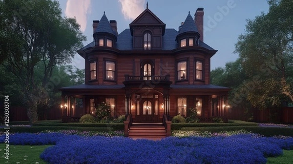 Obraz Victorian Style House at Dusk