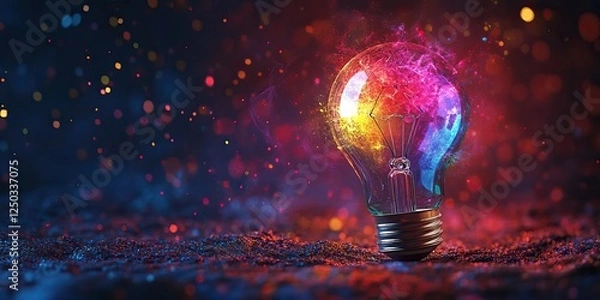 Obraz Colorful Light Bulb Idea Concept