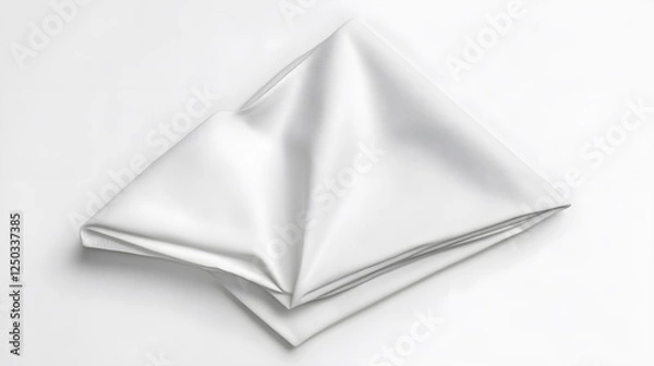 Obraz A clean white napkin with a folded design, clean white background, transparent isolate