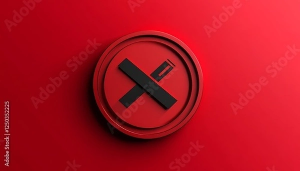 Fototapeta Red no smoking symbol