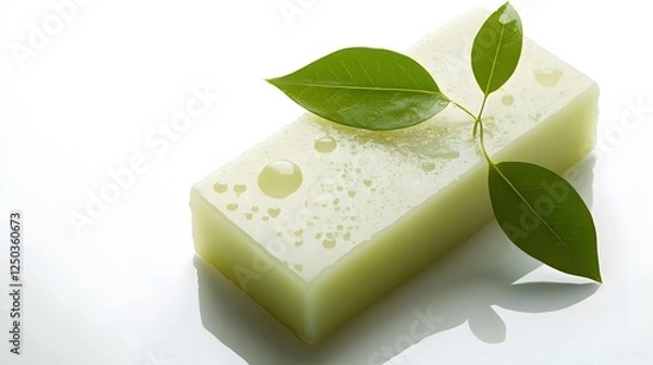 Fototapeta A classic bar of soap, isolated on white