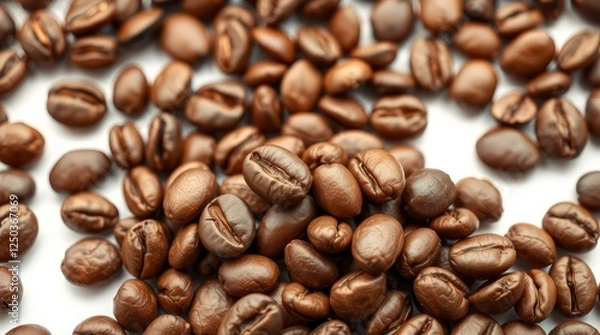 Fototapeta Detailed Close-Up Photography of Aromatic Roasted Coffee Beans