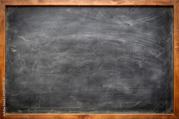 Fototapeta Blank chalkboard, empty school board, ready for lessons