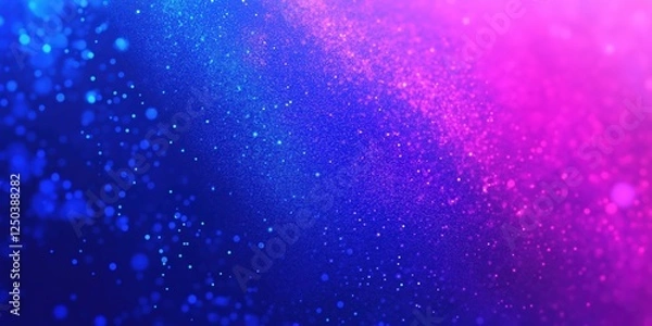 Fototapeta Glowing Blue and Pink Abstract Bokeh Background with Sparkling Light Particles and Soft Gradient Noise Effect