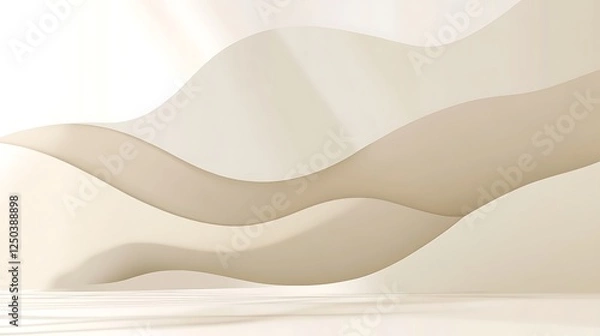 Fototapeta Abstract Cream and Beige Wave Design Background