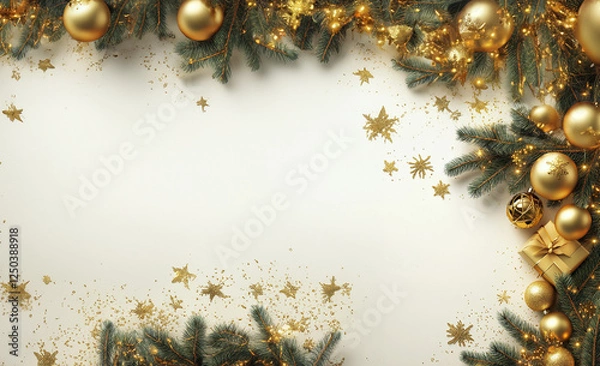 Obraz golden christmas background