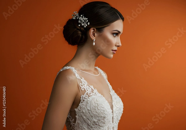 Fototapeta 신부 결혼 웨딩 드레스 lovely bride wedding dress 