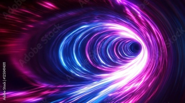 Obraz Sci-fi inspired neon warp tunnel effect with dynamic motion and glowing energy