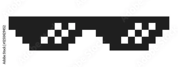 Obraz Thug life meme glasses silhouette icon symbol with pixel style cartoon vector