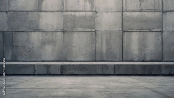Fototapeta Concrete wall texture with uniform panel design suitable for modern architecture and urban environments. Neutral backdrop for various uses.