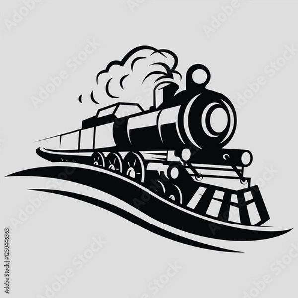 Obraz On a station platform. Vector illustration on the subject of train, tram, subway ride