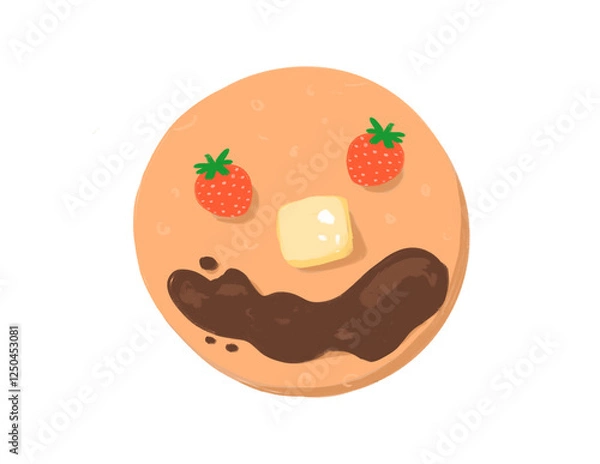 Obraz Happy pancake face, transparent background, breakfast