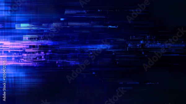 Obraz Color glitch overlay digital noise abstract glitch on dark black